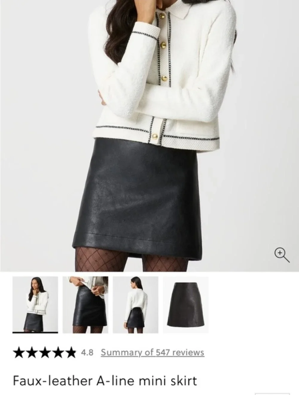 J. Crew Faux-leather A-line mini skirt Jcrew factory black Size 6
